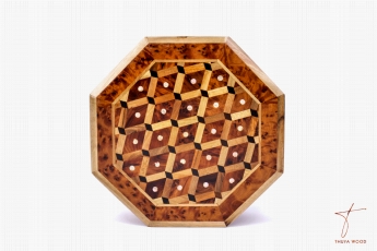 Thuya Wood Boîte à bijoux octogonale 