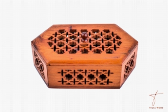 Thuya Wood Boîte à bijoux traditionnelle 