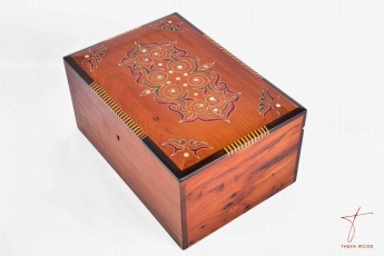 Boîte de rangement décorative en racine de thuya 