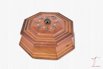 Thuya Wood Boîte artisanale décorative de forme octogonale 