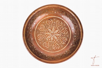 Thuya Wood Round Decorative Plate in Thuya Wood
