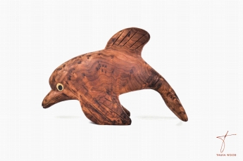 Thuya Wood Dolphin figurine en bois de thuya