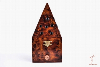 Thuya Wood Natural Wood Motif Thuya Burl Incense Box