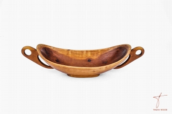 Thuya Wood Thuya Wood Platter with Engraved Handles