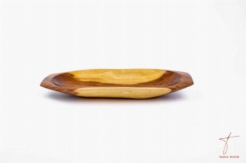 Thuya Wood plat en tronc de thuya avec motif en bois naturel