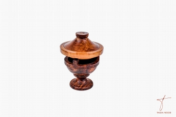 Thuya Wood Tajine marocain avec son support en bois de thuya 