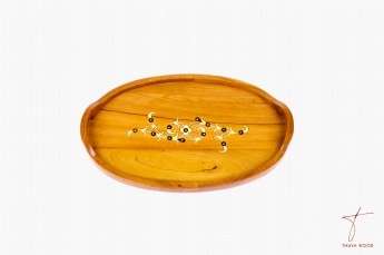 Thuya Wood Oval Tray - Made of Thuya and Orange Wood