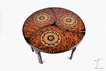 Thuya Wood Table gigogne en loupe de thuya