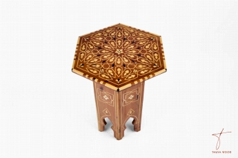 Thuya Wood Thuya table with lemon wood and mother-of-pearl 