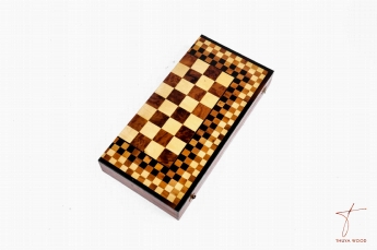 Thuya Wood Jeu de backgammon et d'échecs en bois de thuya 