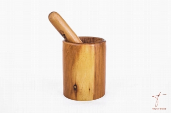 Thuya Wood Mortier et pilon en tronc de thuya 