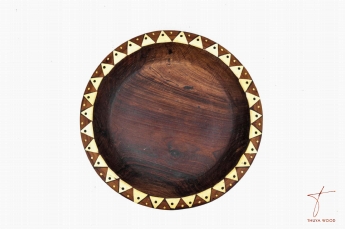 Thuya Wood Plat en racine de thuya avec motifs de citronnier 