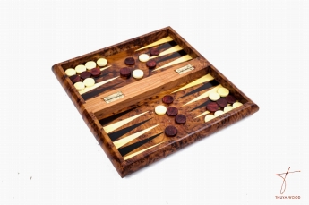 Thuya Wood Jeu backgammon en loupe de thuya 