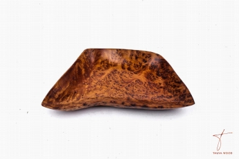 Thuya Wood Assiette en loupe de thuya avec motifs naturels 