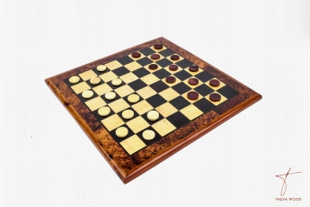 Thuya Wood Thuya Wood Checkers Set