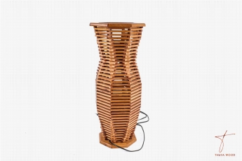 Thuya Wood Lampe de table en tronc de thuya 
