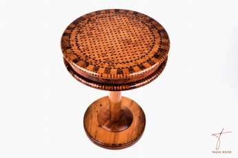 Thuya Wood Table Guéridon Circulaire en bois de thuya 