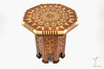 Thuya Wood Table with thuya wood-central leg