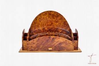 Thuya Wood Handcrafted Thuya Document Organizer