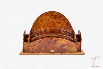 Thuya Wood Classeur bureau en loupe de thuya 