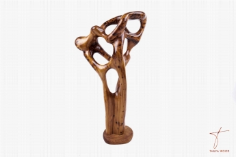 Thuya Wood Sculpture abstraite sculptée contemporaine en thuya 