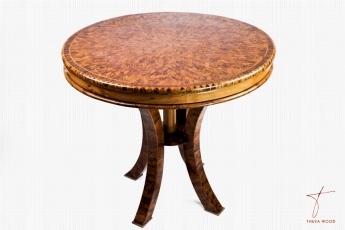 Thuya Wood Table de salon ronde en thuya massif