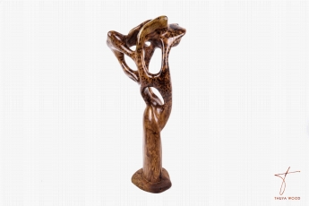 Thuya Wood Ephemeral Balance: Abstract Loupe of Thuya Sculpture