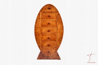 Thuya Wood Poisson Élégant : Armoire en Racine de Thuya à Sept Tiroirs