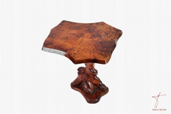 Thuya Wood Table Naturelle en Loupe de Thuya : Élégance pour la Décoration 