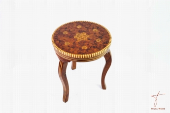 Harmonie Géométrique en Thuya : Table Citronnelle 3D