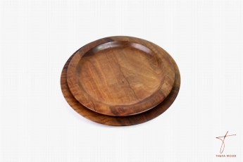 Thuya Wood  Duo de Plats Ronds pour une Présentation Raffinée