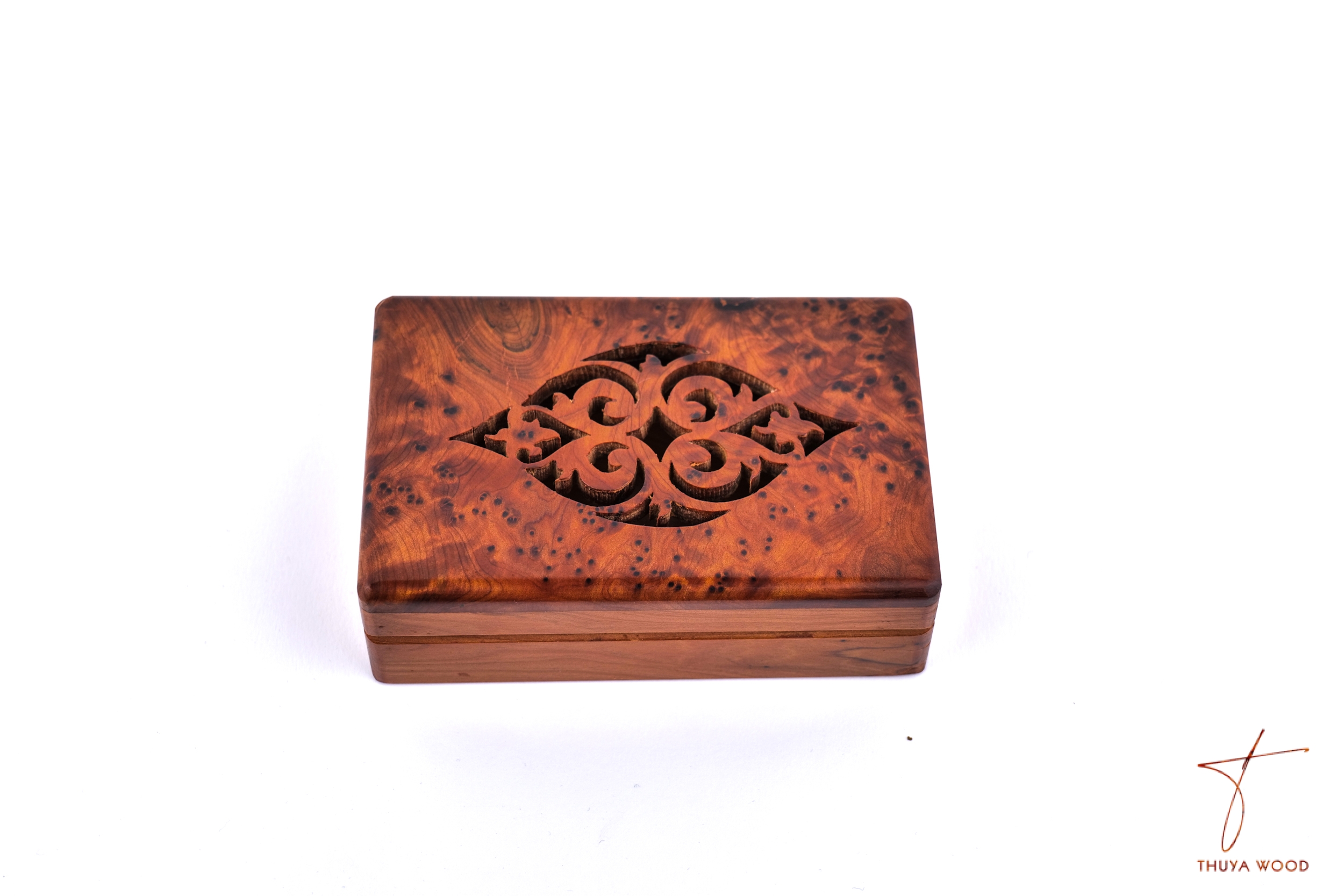 Handcrafted Carved Thuya Wood Box