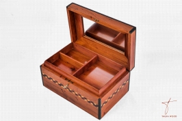 Boîte à bijoux verrouillable en bois de thuya 