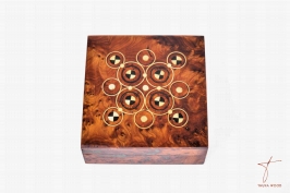 Boîte à bijoux carrée avec motifs en citronnier 
