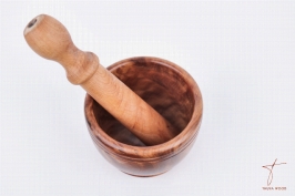 Mortier et Pilon artisanal en bois de thuya 