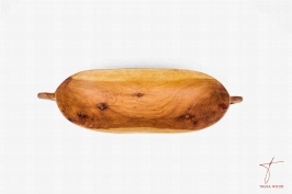 Assiette en bois de thuya avec anses