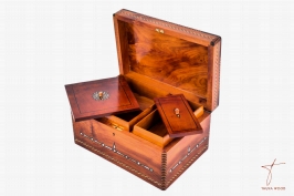 Luxurious Jewelry Box, Beautifully Adorned with Mother-of-Pearl and Ebony