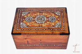 Luxurious Jewelry Box, Beautifully Adorned with Mother-of-Pearl and Ebony