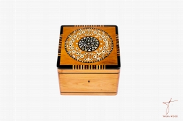 Boîte à bijoux en tronc de thuya avec 3 niveaux de rangement 