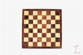Jeu d'échecs avec boîte secrète en bois de thuya et de citronnier 