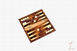 Jeu backgammon en loupe de thuya 