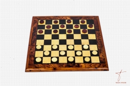 Jeu de dames en bois de thuya 