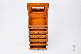 Handcrafted Six-Drawer Thuya Wood Cabinet