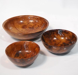 Thuya Wood Set of Bowls